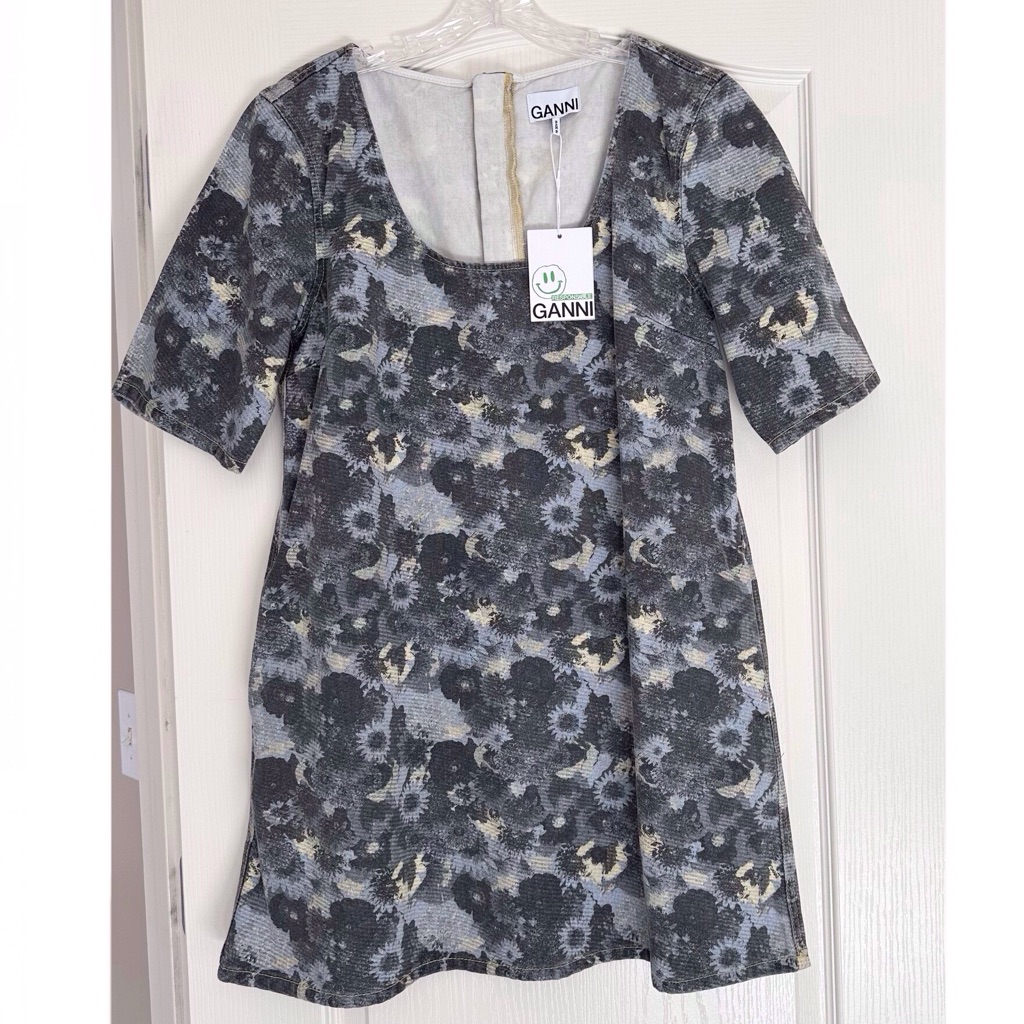 Ganni Floral Print Minidress Nwt